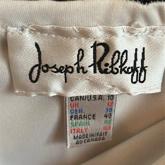 Joseph Ribkoff made in Canada Black White Chevron Tulip Skirt Elastic Waist, 10 - Picture 10 of 13